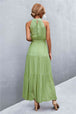 Printed Sleeveless Tie Waist Maxi Dress Bazaarbey