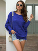 Boat Neck Lantern Sleeve  Knit Top Bazaarbey