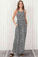 Leopard Round Neck Sleeveless Maxi Dress Bazaarbey