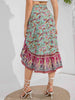 Tie Waistband Flounce Hem Midi Skirt Trendsi
