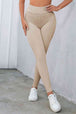 Crisscross Detail Wide Waistband Leggings Bazaarbey