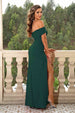 Off-Shoulder Split Maxi Dress Bazaarbey