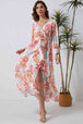 Printed Tie Waist Maxi Dress Bazaarbey