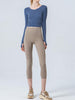 Wide Waistband Cropped Sports Leggings Bazaarbey