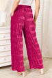 High Waist Tiered Shirring Velvet Wide Leg Pants Bazaarbey
