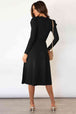Round Neck Long Sleeve Tie Waist Sweater Dress Bazaarbey
