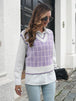 Plaid V-Neck Sweater Vest Trendsi