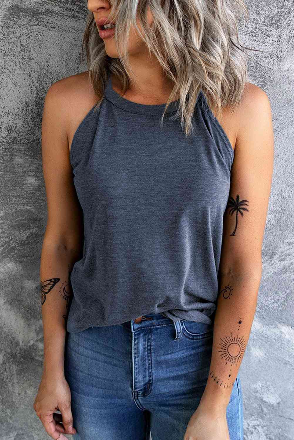 Curved Hem Grecian Tank Top Bazaarbey