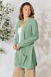 Ribbed Open Front Cardigan with Pockets Bazaarbey