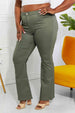 Clementine  High-Rise Bootcut Jeans in Olive Bazaarbey