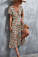 Floral  Neck Tied Midi Dress -BazaarBey - www.shopbazaarbey.com