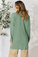 Ribbed Open Front Cardigan with Pockets Bazaarbey