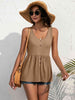 Decorative Button Scoop Neck Tank Bazaarbey