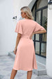 Tie Waist Flutter Sleeve Surplice Dress Bazaarbey