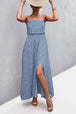 Strapless Split Maxi Dress Bazaarbey