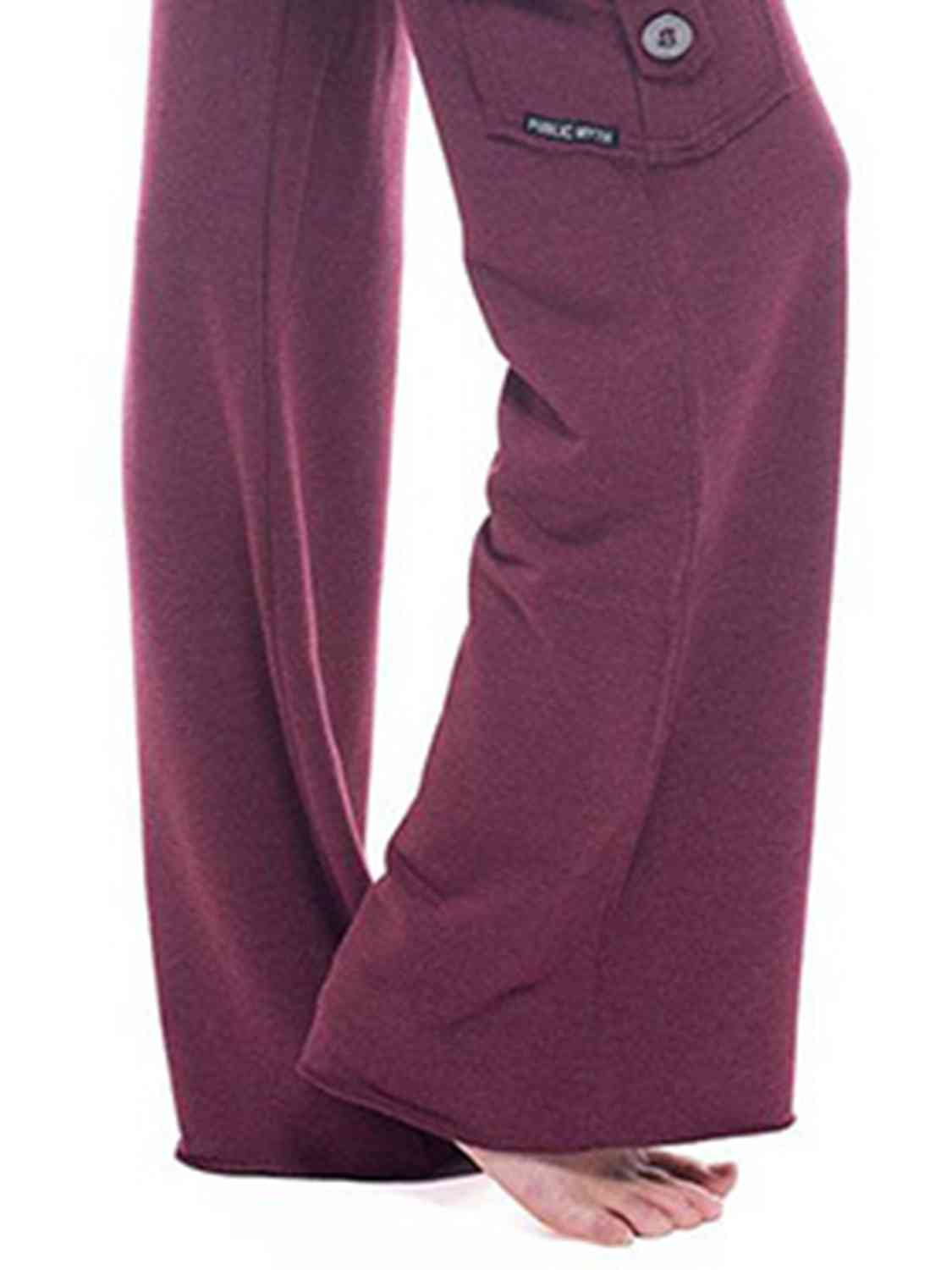 Mid Waist Pants with Pockets Bazaarbey