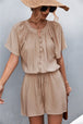 Buttoned Gather Detail Romper Bazaarbey