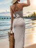 Slit Openwork V-Neck Sleeveless Cover Up Trendsi