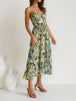Printed Sleeveless Midi Cami dress -BazaarBey - www.shopbazaarbey.com