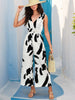 BazaarBey Tied Printed Surplice Sleeveless Jumpsuit 