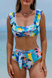 BazaarBey Ruffled Wide Strap  Top and Bottom Set 