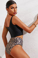 Half Snap Square Neck Tankini Set Trendsi