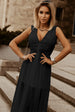 Slit Lace Detail V-Neck Dress -BazaarBey - www.shopbazaarbey.com