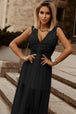 Slit Lace Detail V-Neck Dress -BazaarBey - www.shopbazaarbey.com