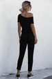 Asymmetrical Neck Tied Jumpsuit with Pockets Bazaarbey