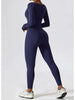Square Neck Long Sleeve Sports Jumpsuit Trendsi
