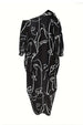 Printed Single Shoulder Lantern Sleeve Maxi Dress -BazaarBey - www.shopbazaarbey.com