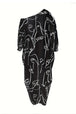 Printed Single Shoulder Lantern Sleeve Maxi Dress -BazaarBey - www.shopbazaarbey.com