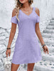  V-Neck Cold-Shoulder Dress -BazaarBey - www.shopbazaarbey.com