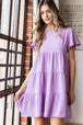  Full Size  Short Sleeve Tiered Dress -BazaarBey - www.shopbazaarbey.com