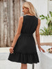 Tied Frill Sleeveless Mini Dress -BazaarBey - www.shopbazaarbey.com
