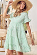  Ruffled Hem Short Sleeve Tiered Dress -BazaarBey - www.shopbazaarbey.com