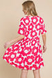  Flower Print Ruched Dress -BazaarBey - www.shopbazaarbey.com