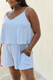  Let It Happen  Double Flare Striped Romper in Cobalt Blue Bazaarbey
