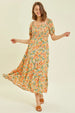  Full Size Floral Smocked Tiered Midi Dress Bazaarbey