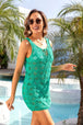 Openwork Tie Neck Cover-Up Trendsi