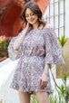 Printed  Ruffled Romper Trendsi