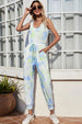BazaarBey Tie-Dye Scoop Neck Sleeveless Jumpsuit 