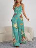 Decorative Button Spaghetti Strap Wide Leg Jumpsuit Trendsi