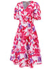 Ruched Printed  Short Sleeve Dress -BazaarBey - www.shopbazaarbey.com