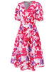 Ruched Printed  Short Sleeve Dress -BazaarBey - www.shopbazaarbey.com