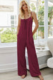 BazaarBey Scoop Neck Spaghetti Strap Pocket Jumpsuit 