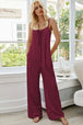 BazaarBey Scoop Neck Spaghetti Strap Pocket Jumpsuit 