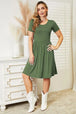  Full Size Short Sleeve Dress with Pockets -BazaarBey - www.shopbazaarbey.com