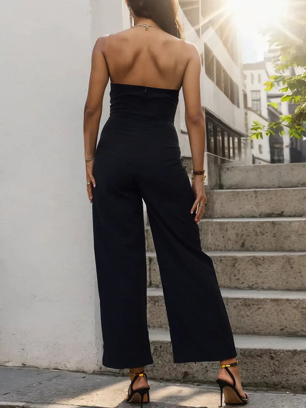Tube Sleeveless Wide Leg Jumpsuit Trendsi