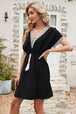 Tassel V-Neck Short Sleeve Dress -BazaarBey - www.shopbazaarbey.com